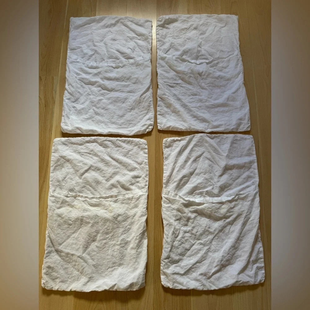Dazed But Amazed White Linen King Sheet Set